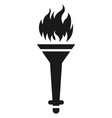 ceremony fire black icon torch flame symbol vector image vector image
