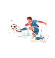 football player kicking ball vector image