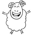 ram farm animal character color book vector image