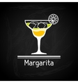with glass of margarita for menu cover vector image