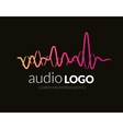 logo template sound wave studio music dj audio vector image vector image
