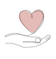 single continuous line drawing hand holding vector image vector image