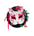 japanese kitsune fox and wolf mask color vector image