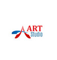 Art studio website landing page design Royalty Free Vector