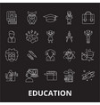 education editable line icons set on black vector image