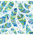 feathers seamless pattern in boho style vector image vector image