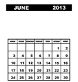 june calendar 2013 vector image