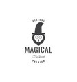 owl with witch hat logo design vector image