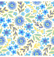 pattern with hand drawn flowers and leaves vector image vector image