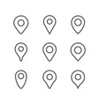 set line icons location pin vector image