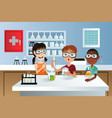 students in science project vector image