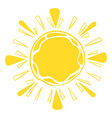 yellow sun in decorative hand drawn style cute vector image