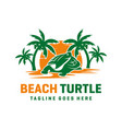 beach turtle logo design template vector image vector image
