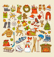 colored pictures of christmas toys and specific vector image