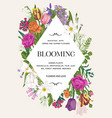 invitation with flowers rhombus vector image