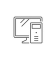 personal computer line outline icon vector image