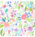 seamless floral colorful hand drawn pattern vector image