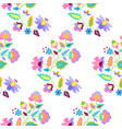 fantasy flowers embroidery seamless pattern vector image