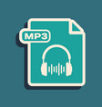 green mp3 file document download button icon vector image