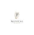 elegant luxury lyre harp music instrument logo vector image vector image