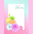 invitation card with decorative delicate flowers vector image