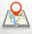 modern gadget with abstract city map vector image