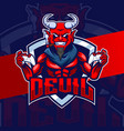 red devil gamer mascot character e-sport logo vector image vector image