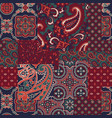 cashmere paisley silk fabric patchwork vector image vector image