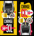 change oil two banners vector image vector image