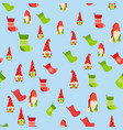christmas seamless pattern with gnomes vector image