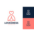 love clothing logo icon fashion boutique dress vector image