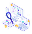 online financial audit isometric website metrics vector image
