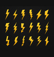 yellow lightning silhouette electrical power high vector image vector image