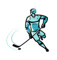 hockey player sketch vector image
