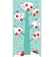 merry christmas card design big tree with white vector image