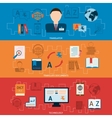 translation and dictionary horizontal banners set vector image vector image