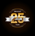 25 years anniversary celebration logotype golden vector image vector image