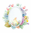 cute watercolor colorful easter frame vector image vector image