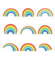 geometric rainbow shapes set colorful curves vector image vector image