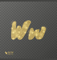 golden shiny letter w on a transparent background vector image