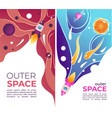outer space shuttle and planets with copy vector image