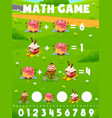 cartoon dessert and pancake characters math game vector image vector image