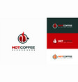 hot coffee logo designs concept fire drink vector image