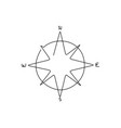 hand drawing single one line of compass isolated vector image