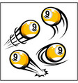 billiard 9 ball swoosh set 4 vector image vector image