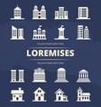 houses icons set on blue background and place vector image