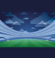 soccer sport emblem poster with stadium scene vector image vector image