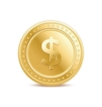 Golden coin with dollar sign Royalty Free Vector Image