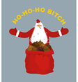 bad evil santa claus amoral with cigar red vector image