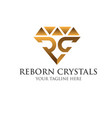 r c crystals gold logo designs simple modern vector image
